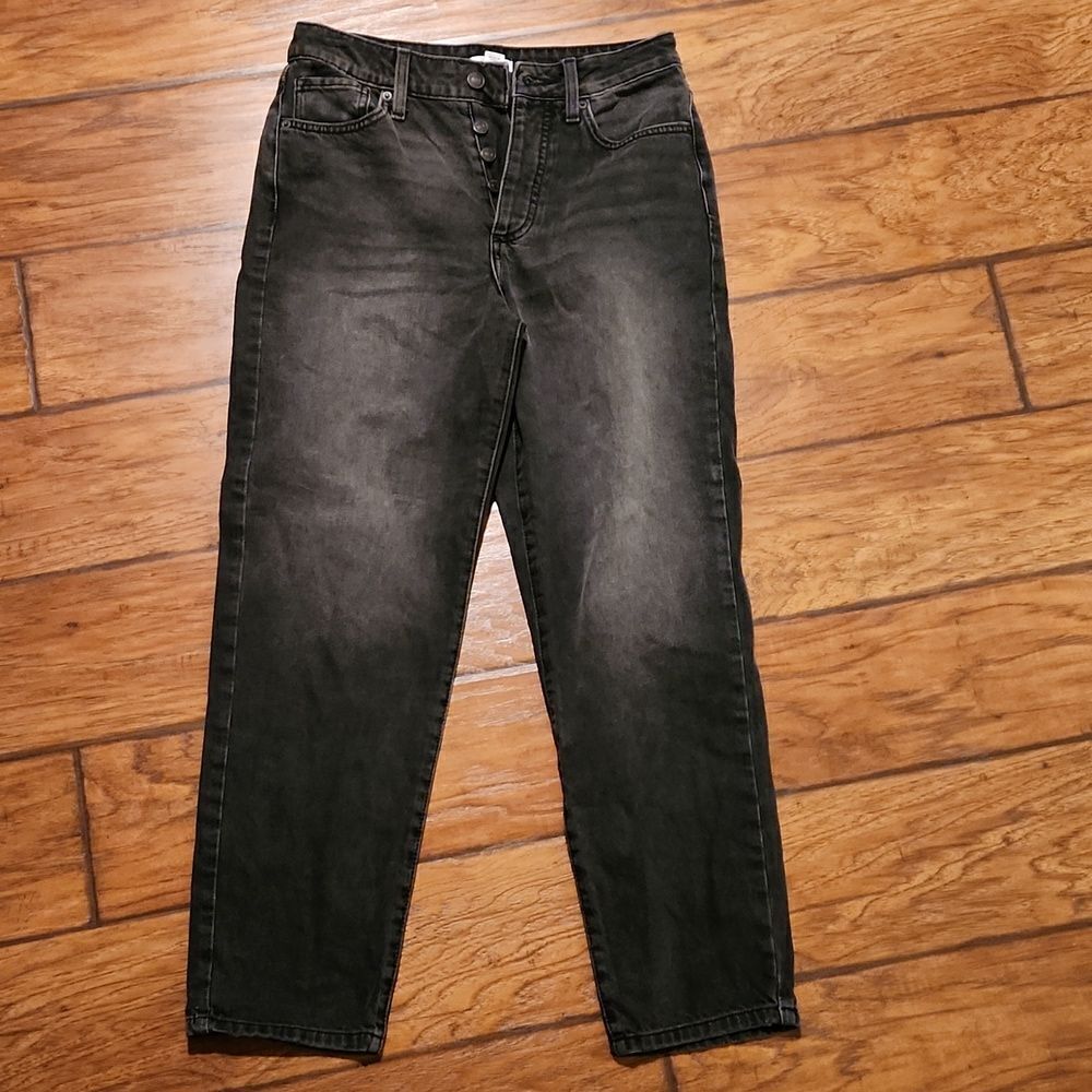 Forever 21 black denim button fly jeans size US 26